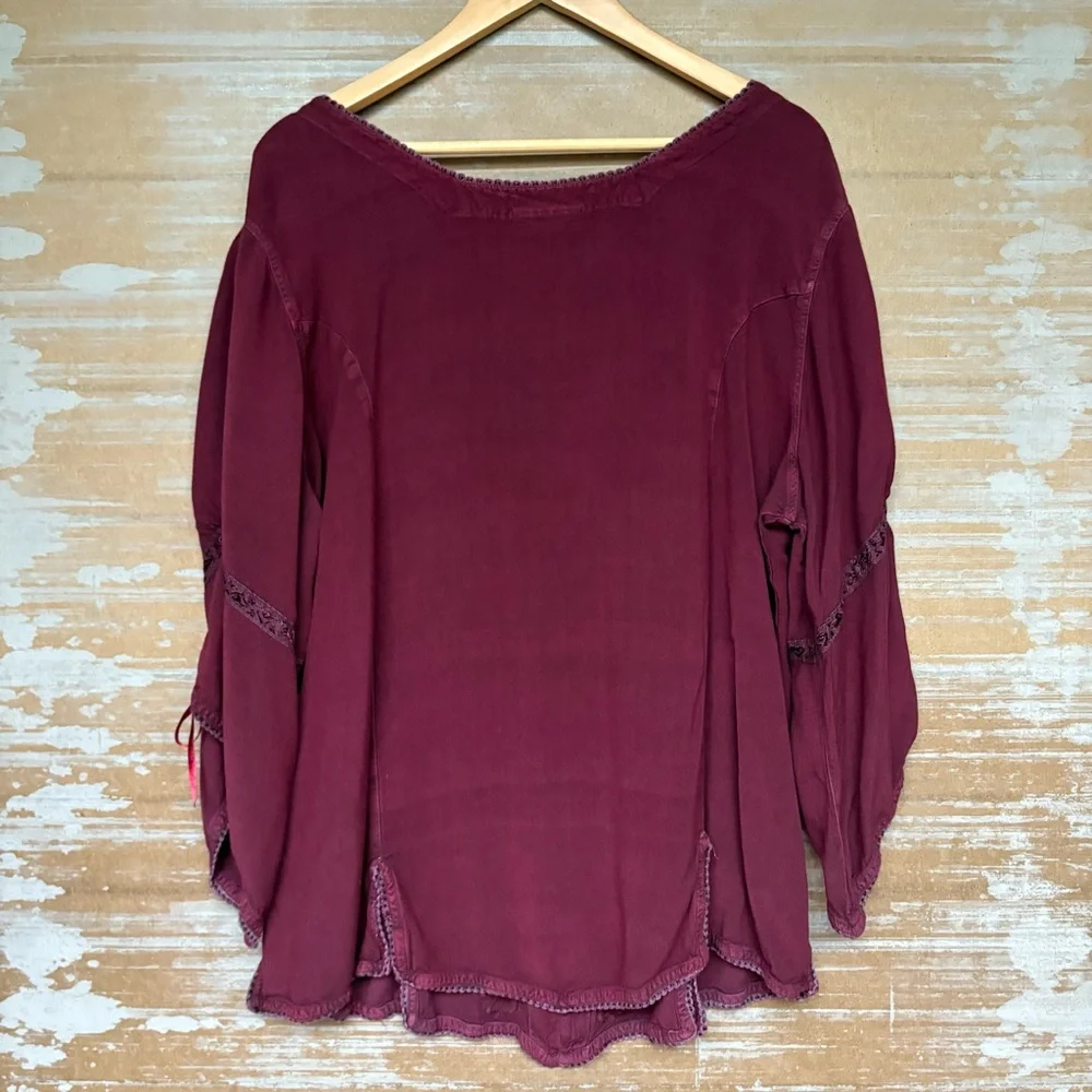 Holy Clothing Embroidered Blouse Renaissance Festival Whimsy Goth Womens 2X - Picture 7 of 8